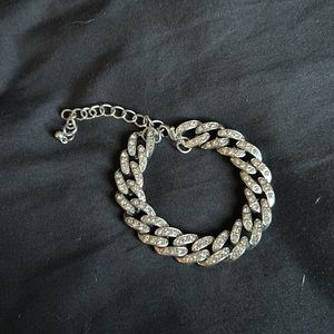 Sterling Silver Diamond Chain Bracelet